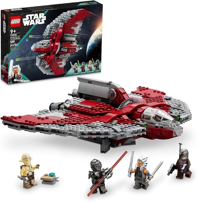 LEGO Star Wars Ahsoka Tano T-6 Jedi Shuttle Spaceship Toy - Star Wars Building Toy Set for Kids Boys Girls Ages 9+ - Birthday Gift for Fans - 4 Mini Figures - 75362