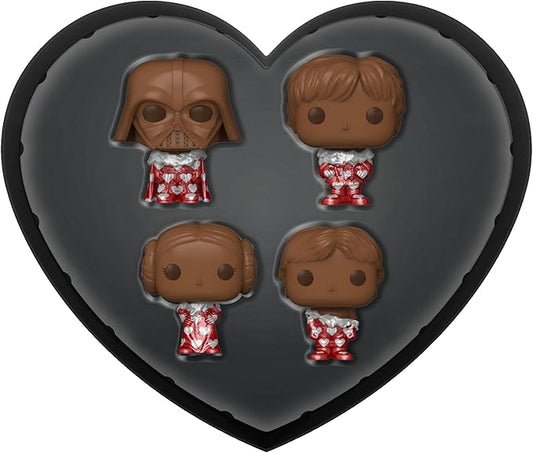 Funko Pocket POP! Star Wars Valentine Box 4 Pack - Darth Vader - (Chocolate) - Keychain - Collectible Vinyl Mini Figure Novelty Keyring - Stocking Filler - Gift Idea - Official Merchandise - Movie Fans