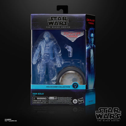 Star Wars Black Series Holocom Collection Han Solo Collector's 6-Inch Action Figure with Light-Up Holo-Pack for Ages 4 and Up, F8319