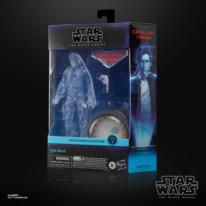 Star Wars Black Series Holocom Collection Han Solo Collector's 6-Inch Action Figure with Light-Up Holo-Pack for Ages 4 and Up, F8319