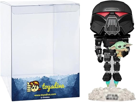 Dark Troope r with G r o g u [Glow in the Dark] (EE Exc): P o p! Vinyl Figure Bundle with 1 Compatible "ToysDiva" Graphic Protector (488-58286-B)