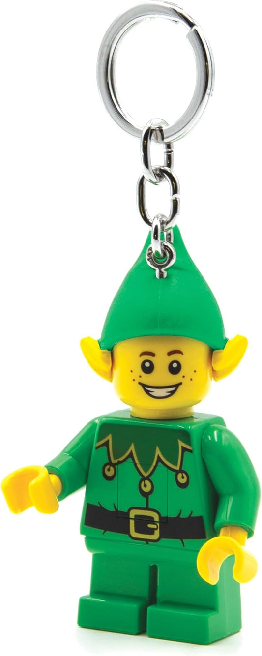 IQ Iconic Christmas Elf Keychain LED Key Chain Light Block Toy Doll Movable Joints Mini Figure