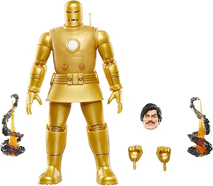 Hasbro MARVEL Marvel Comics Iron Man (Model 01-Gold), Iron Man Comics Collectible 6-inch (15cm) Size Action Figure, Retro Design Blister Package F9026 Genuine Product