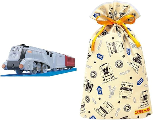 Plarail Thomas TS-10 Spencer + Indigo Takara Tomy Plarail Wrapping Bag L Beige TA650
