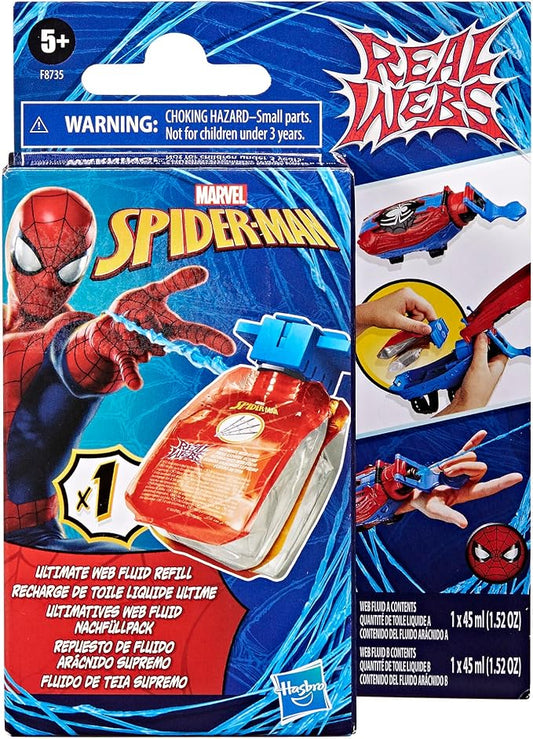 Hasbro MARVEL Spider-Man Real Webs 2-in-1 Ultimate Web Blaster Web Refill for Role Play Toys Refill Fluid, Web Shooter, Superhero Toys for Kids Ages 5 and Up F8735 Authentic Product