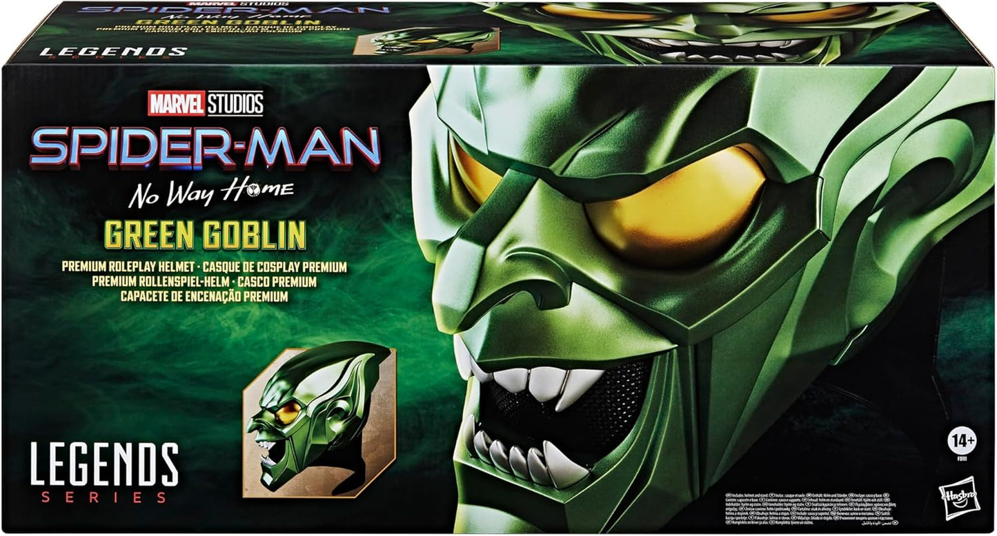Hasbro MARVEL Marvel Legends Series Green Goblin Premium Roleplay Helmet, Spider-Man: No Way Home Adult Collectible Roleplay Gear F9111 Authentic Product