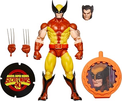 Hasbro MARVEL Marvel Legends Series Wolverine, X-MEN Retro Marvel Comics Secret Wars Collectible 6-inch Action Figure Shield Included G0782 Genuine Product