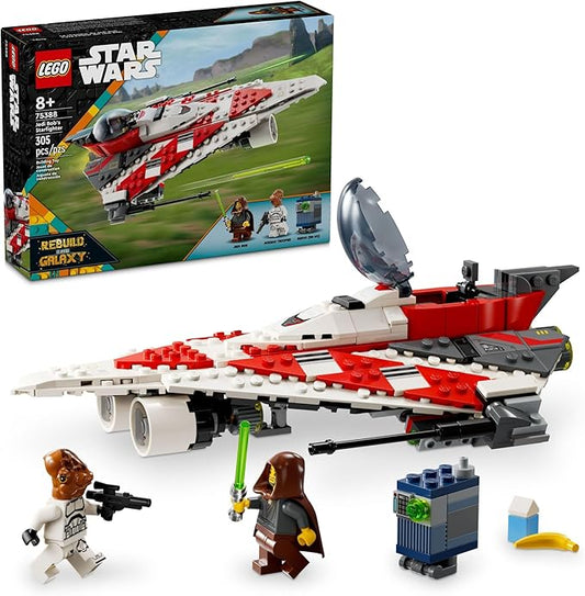 LEGO Star Wars Jedi Bob's Starfighter Buildable Toy Vehicle, Brick Star Wars Starship with Jedi Bob Minifigure, Birthday Gift Idea for Boys, Girls, Fans Ages 8 and Up 75388