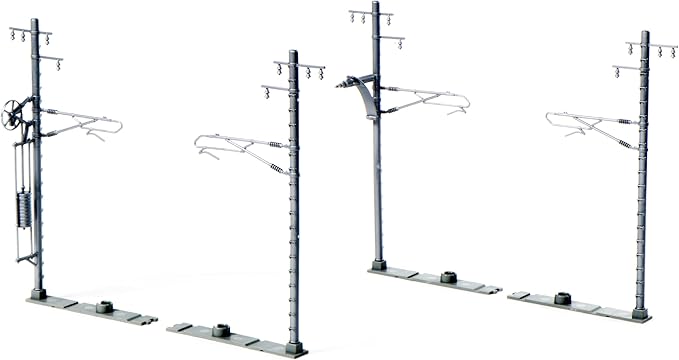 KATO N Gauge Single Track Wide Overhead Line Pillar Silver 20 Pieces 23-066-2 Railway Model Supplies
