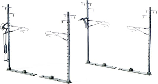 KATO N Gauge Single Track Wide Overhead Line Pillar Silver 20 Pieces 23-066-2 Railway Model Supplies