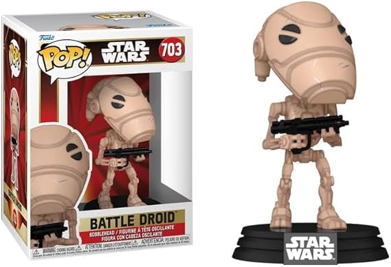 Funko Pop Star Wars Episode 1 The Phantom Menace 25th Anniversary + Protector: Pop! Figure (ToyBop Brand Box Protector Case Included Gift Set) (Battle Droid and Blaster)