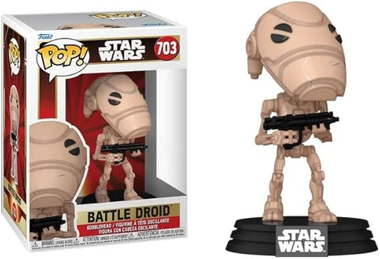Funko Pop Star Wars Episode 1 The Phantom Menace 25th Anniversary + Protector: Pop! Figure (ToyBop Brand Box Protector Case Included Gift Set) (Battle Droid and Blaster)