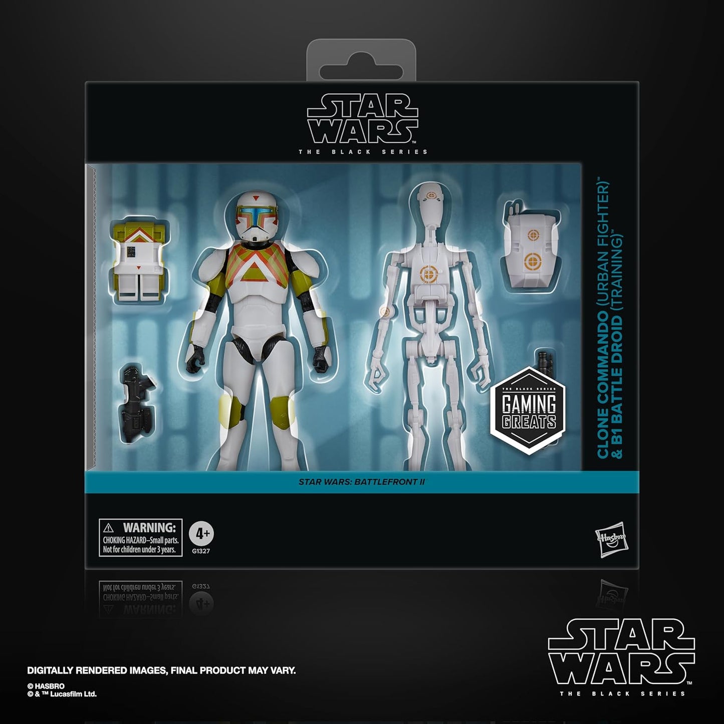 Star Wars Black Series Clone Commando (Urban Fighter) & B1 Battle Droid (Training), Battlefront II 6-inch Action Figure (Amazon Exclusive)