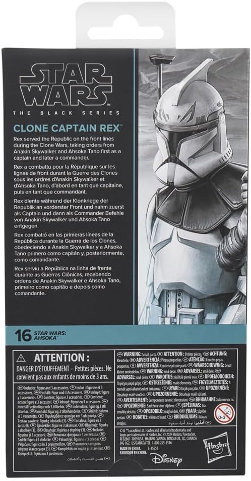 Hasbro Star Wars STAR WARS Black Series Clone Captain Rex, Star Wars: Ahsoka Premium Collection 15cm Action Figure G1557 Genuine Product