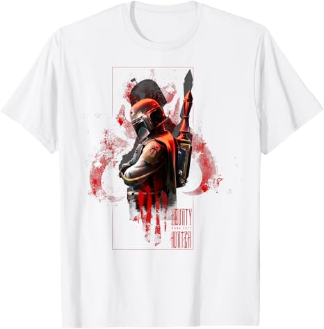 Star Wars Boba Fett Bounty Hunter Skull Stamp T-Shirt