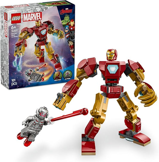 LEGO Marvel Iron Man Mecha vs. Ultron Toy Birthday Present Block Educational Boys Girls Children 6 Years Old 7 Years Old 8 Years Old Marvel Goods Figure 76307