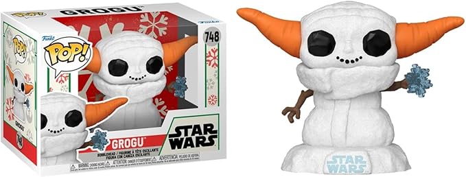 Funko Holiday Grogu + Pop Protector: Star Wars Pop! The Mandalorian Vinyl Figure (Gift Set with ToyBop Brand Box Protector Case) (Snowman Grogu Carrot Years #748/80011)