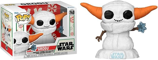 Funko Holiday Grogu + Pop Protector: Star Wars Pop! The Mandalorian Vinyl Figure (Gift Set with ToyBop Brand Box Protector Case) (Snowman Grogu Carrot Years #748/80011)