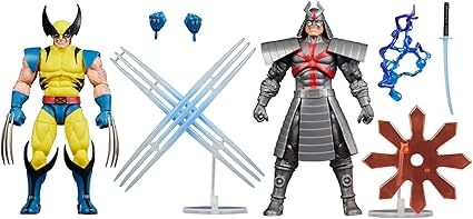Hasbro MARVEL Marvel Legends Series Gamerverse Wolverine VS Silver Samurai, Collectible 15cm Action Figure with Retro Game Motif G0624 Genuine Product