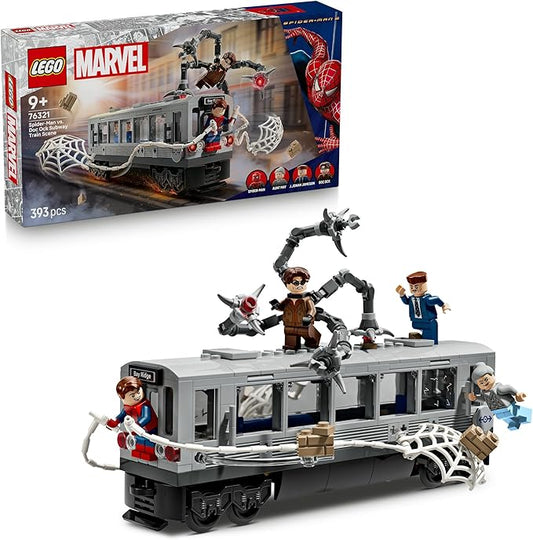 LEGO Marvel Spider-Man vs. Doctor Octopus Subway Edition Toy Birthday Present Block Boys Girls Children 9 Years Old 10 Years Old 11 Years Old Elementary School Marvel Goods Figure Battle Robot 76321