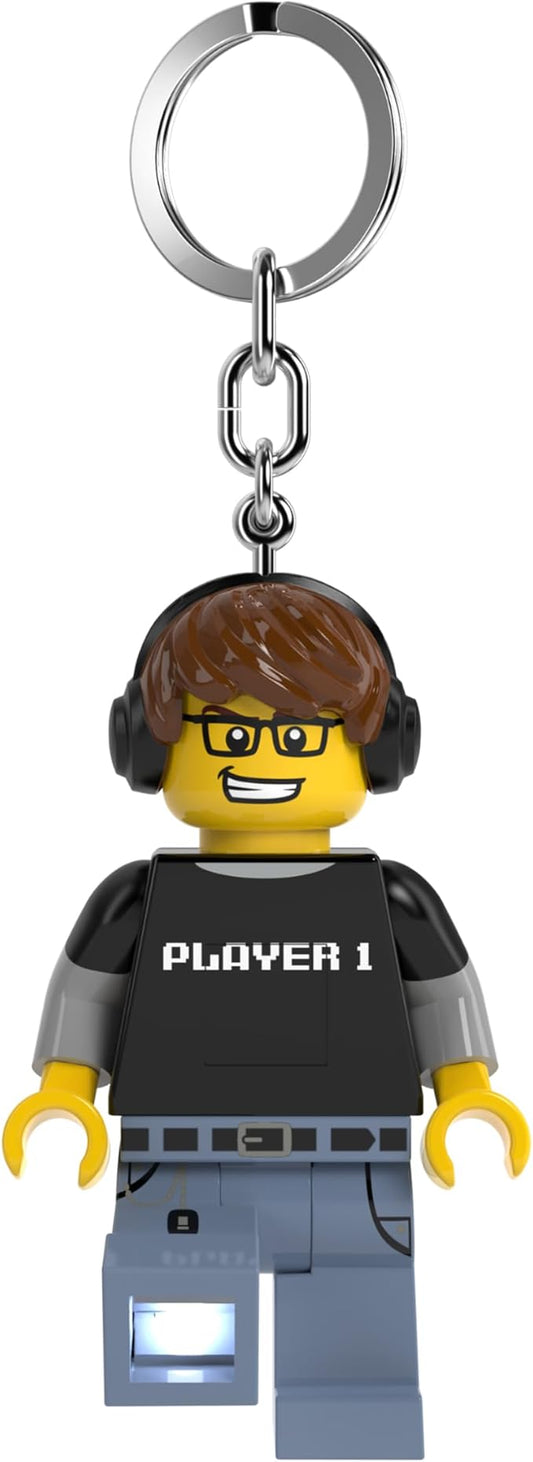 IQ Iconic Video Game Guy Key Light Keychain LED Key Chain Light Block Toy Doll Movable Joints Mini Figure