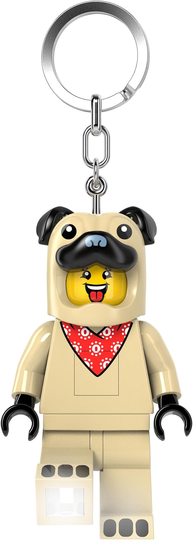 IQ Iconic French Bulldog Boy Pug Key Light Keychain LED Key Chain Light Block Toy Doll Movable Joints Mini Figure