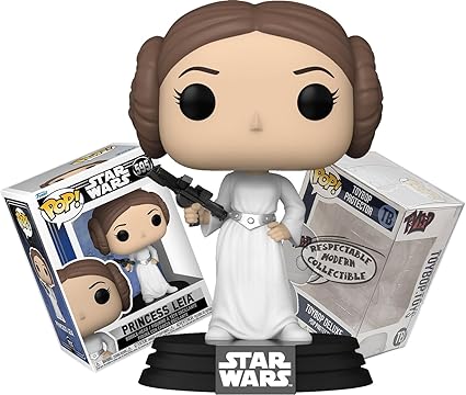 Funko Princess Leia with Hair Bun and Blaster #595/67535 + ToyBop Protector: Star Wars Classics Retro Pop! Figure (Includes Pop Protector Case Box Gift Set)