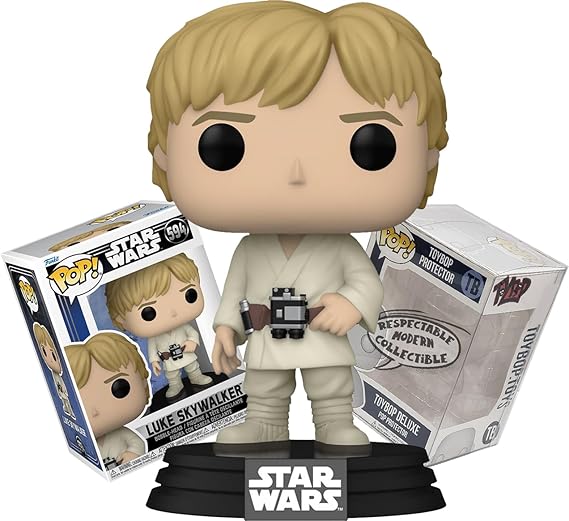 Funko Tatooine Luke Skywalker + ToyBop Protector: Star Wars Classic Retro Pop! Figure (Includes Pop Protector Case Box Gift Set)