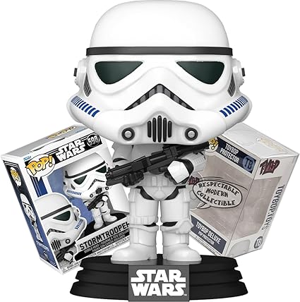 Funko Stormtrooper Helmet and Blaster + Toybop with Protector: Star Wars Classic Retro Pop! Figure (Includes Pop Protector Case Box Gift Set)