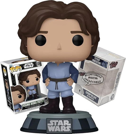 Funko Fett Legacy - Young Boba in Tunic + ToyBop Protector: Star Wars Pop! Vinyl Figure (Includes Pro Deluxe Pop Protector Collector Case Gift Set)