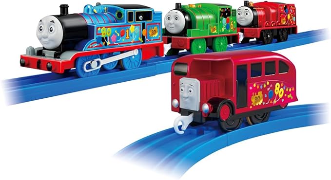 TAKARA TOMY Plarail Thomas Thomas the Tank Engine 80th Anniversary of Original Publication Glitter Island of Sodor Set Train Train Toy Ages 3+