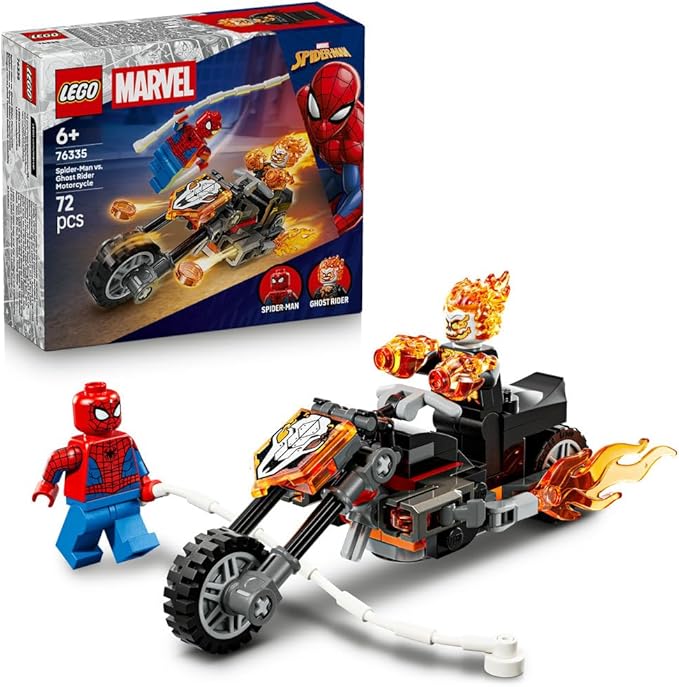 LEGO Marvel Spider-Man and Ghost Rider Battle Toy Birthday Present Block Educational Boys Girls Children 6 Years Old 7 Years Old 8 Years Old Marvel Goods Figure Fighting Robot 76335