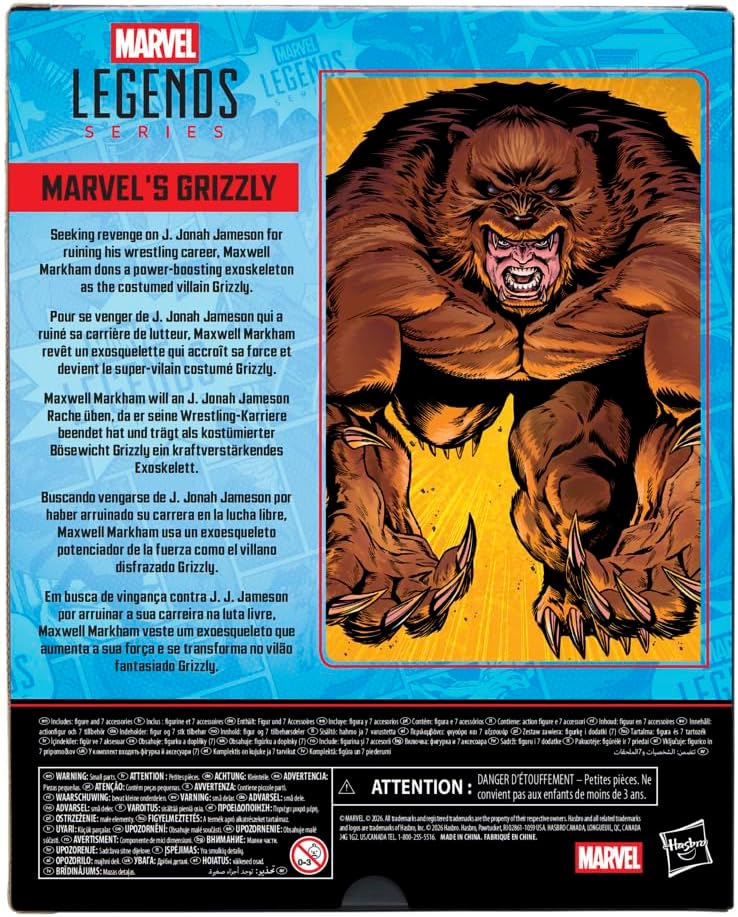 Hasbro MARVEL Marvel Legends Series Grizzly Amazing Spider-Man Comics Collectible 6-Inch Size Action Figure G2084 Genuine Product