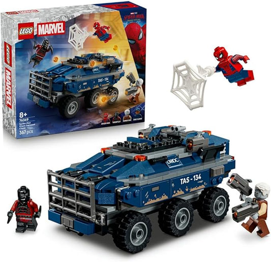 LEGO Marvel Spider-Man Convoy Chase Toy Birthday Present Block Boys Girls Children 8 Years 9 Years 10 Years Elementary School Marvel Goods Figure Battle Robot Pretend Play House 76349
