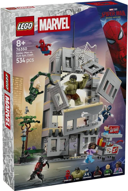LEGO Marvel Spider-Man and Hulk Battle Toy Birthday Present Block Boys Girls Children 8 Years 9 Years 10 Years Elementary School Marvel Goods Figure Battle Robot Pretend Play House 76350