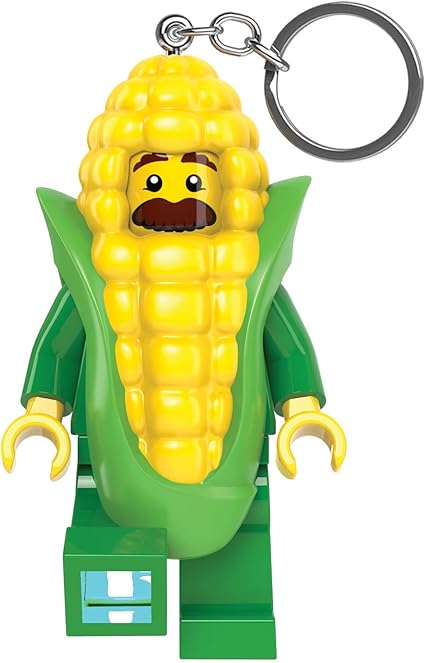 IQ Iconic Corn Man Key Light Keychain LED Key Chain Light Block Toy Doll Movable Joints Mini Figure